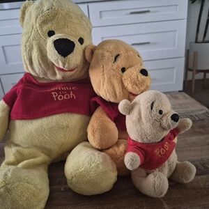 Winnie the Pooh Plush Toy Set Sizes 18" 11"and 6"